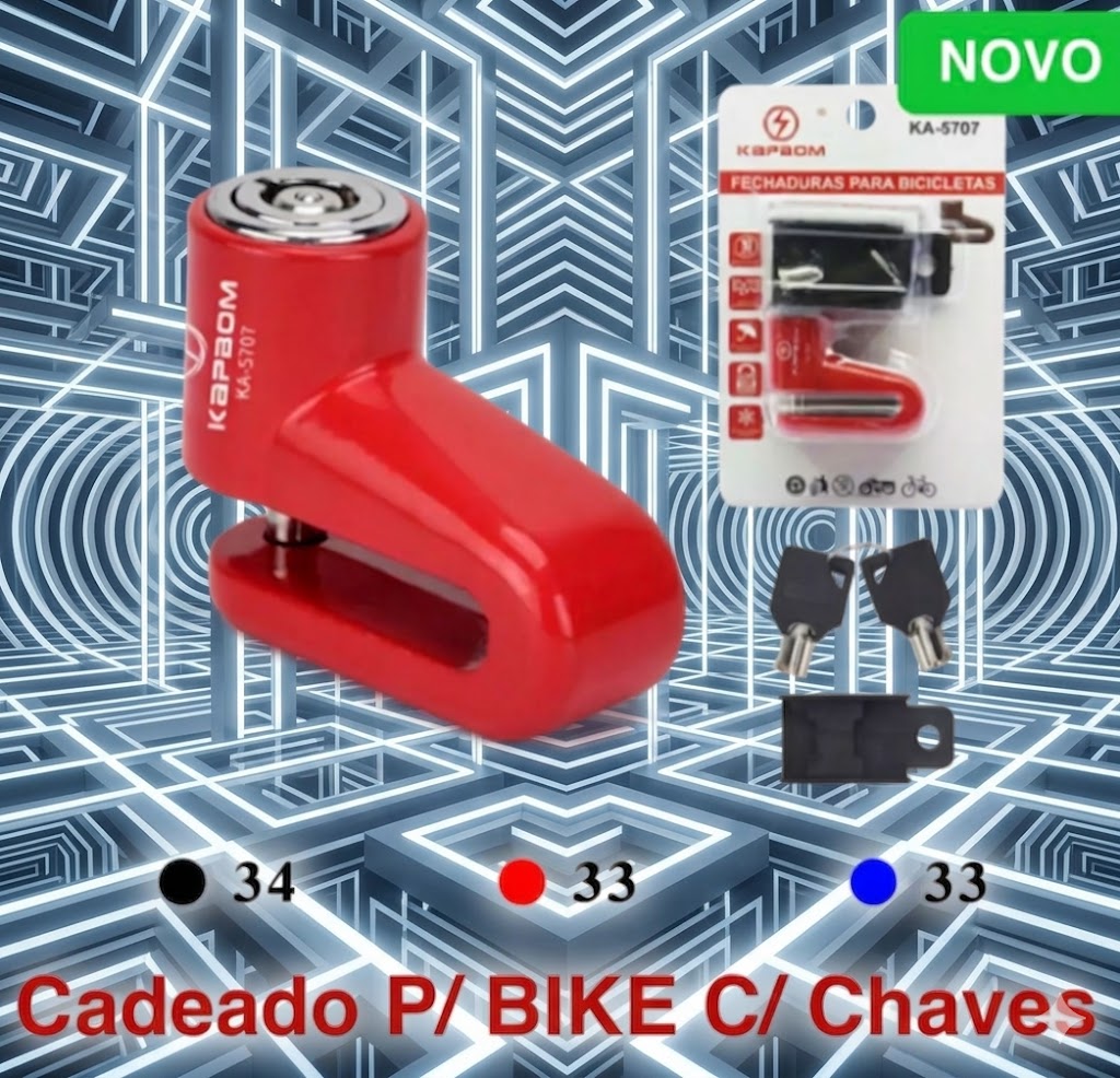 Cadeado Trava de Disco Freio Moto e Bike Antifurto Universal