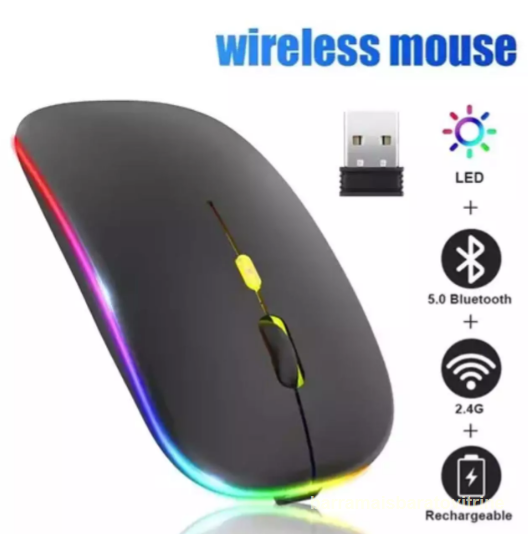 Mouse sem fio com led