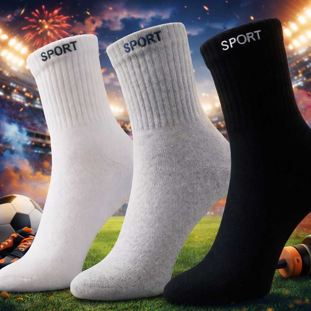 Pares de Meia Masculina Algodão Cano Alto Longo