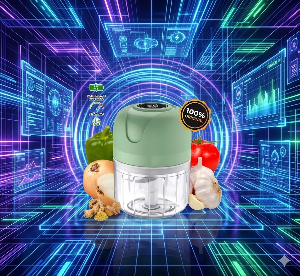 Processador de Alimentos Mini Elétrico Fácil de Limpar e Usar