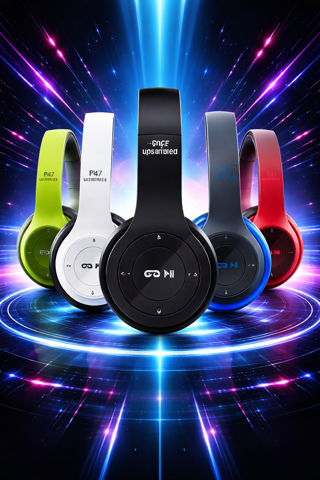 Fone P47 preto Headphone Sem Fio Estéreo Redução de Ruídos Bluetooth 5.0 Universal