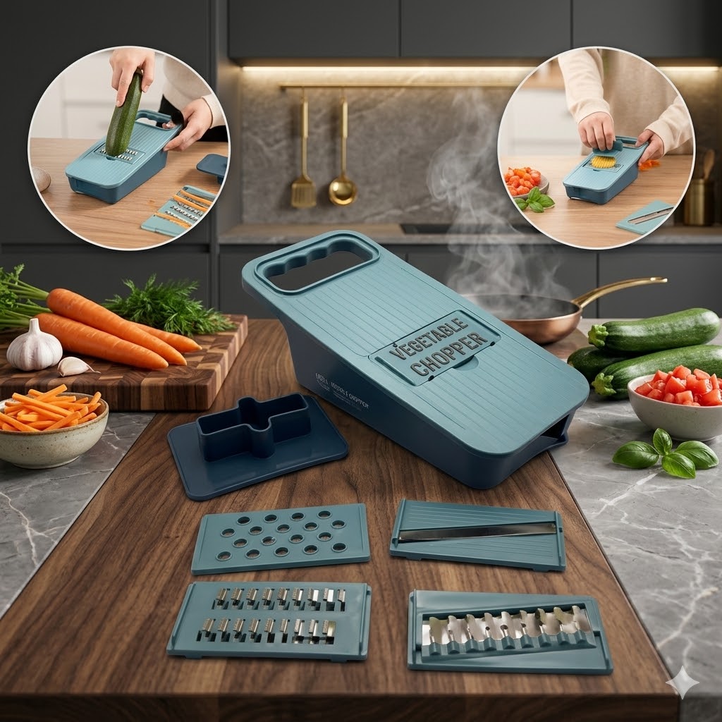 5 Em 1 Mandoline Slicer Ralador Fatiador Cortador De Legumes - BMAX BM-A21